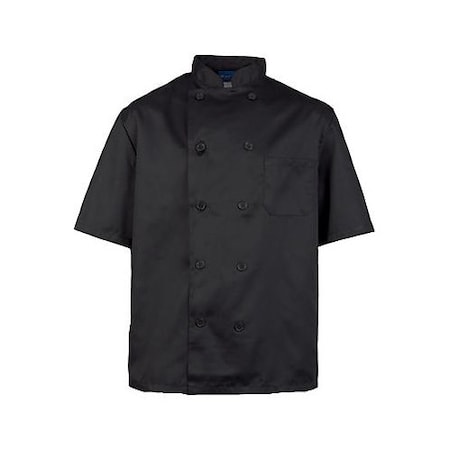 Allpoints Kng Lg Mens Chef Coat Black Short Sleeve 1053L